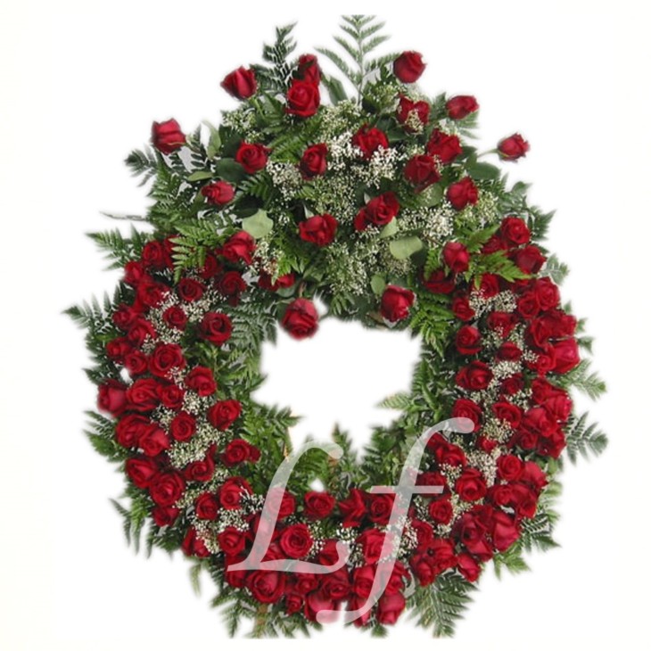 Corona rosas con cabezal