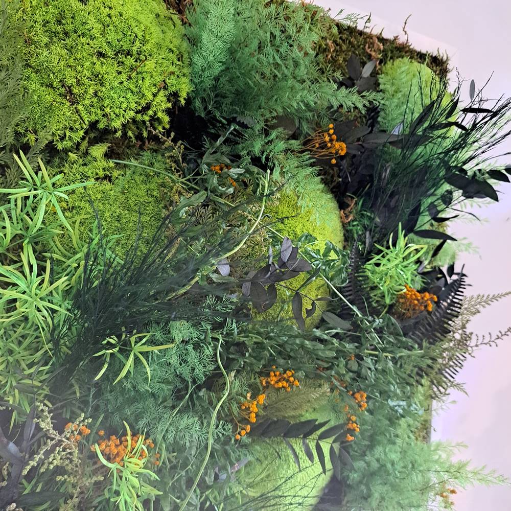 Jardín vertical con flores preservadas 50x50 - Imagen 4